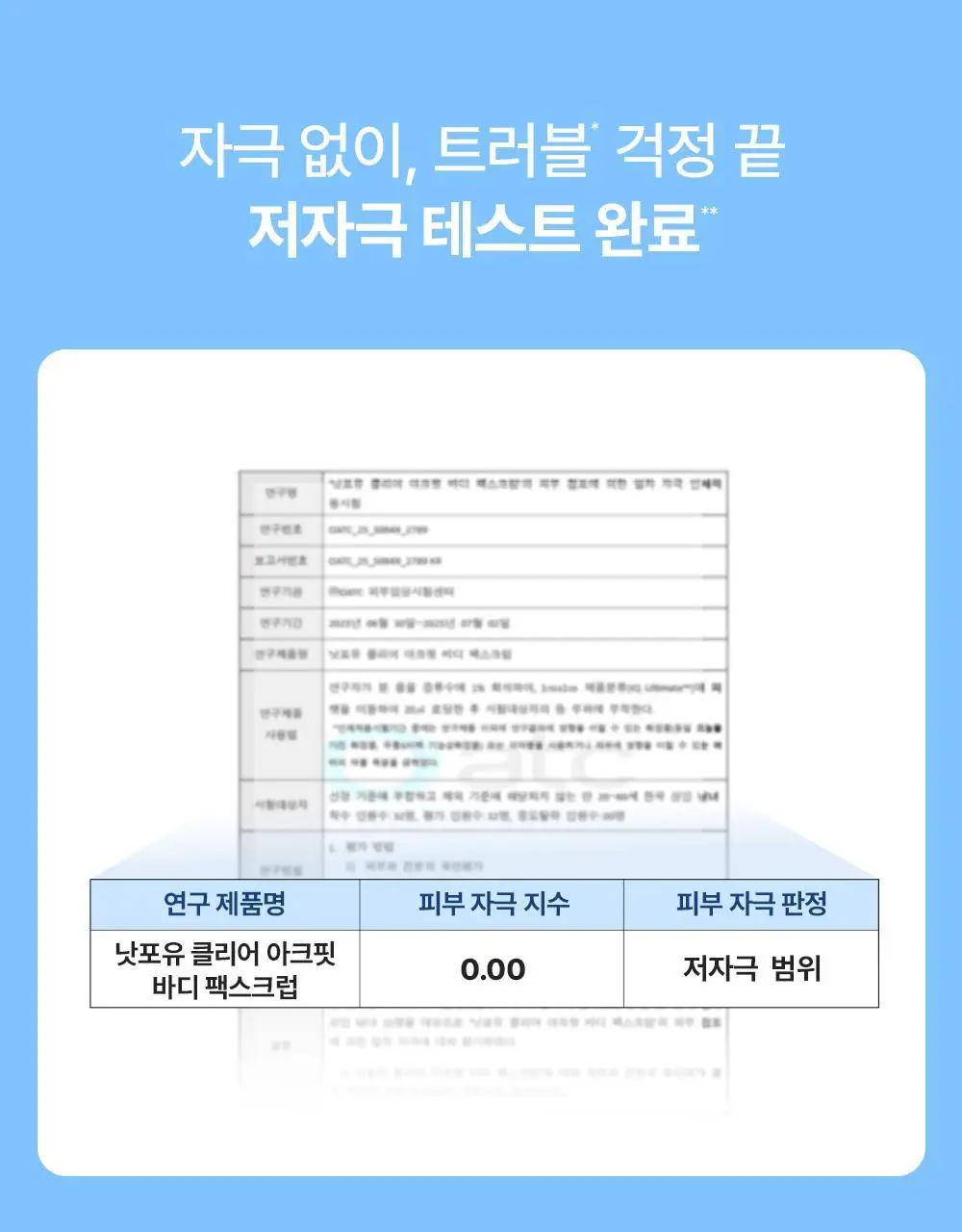 [트러블피부 전용] 낫포유 클리어 트러블 진정 쿨링 데일리 팩스크럽 220g 기획세트 (바디워시 30ml 증정) 상세페이지 19